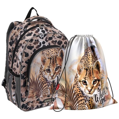 Рюкзак Erich Krause - ErgoLine 15L - Wild Cat - с мешком erich krause ergoline 15l neon skate с мешком