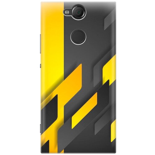 фото Силиконовый чехол на sony xperia xa2 / сони иксперия ха2 с принтом "черно-желтая абстракция gosso
