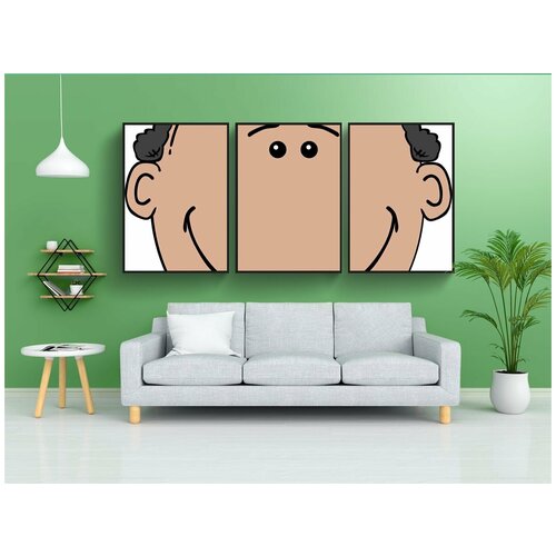 фото Набор модулных постеров для интерьера "облысение, человек, лицо" 60x90 см. в тубусе, без рамки lotsprints