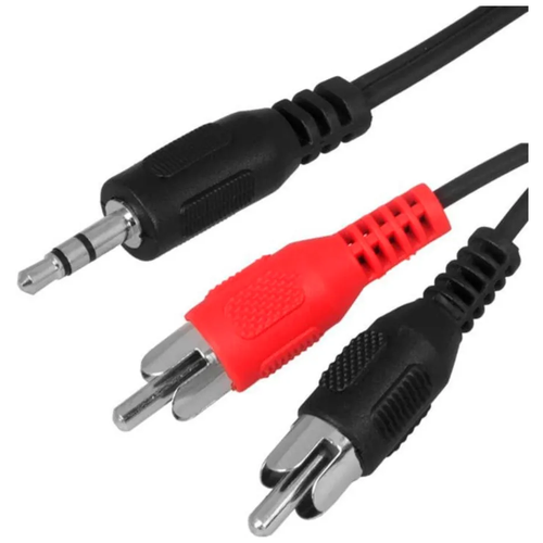 Кабель Jack 3.5 mm - 2RCA, тюльпан-джек, провод 3 м кабель jack 3 5 2 тюльпана 2rca 5 метров тюльпан джек 3 pin