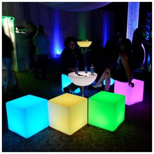 Светящийся LED куб разноцветный Cube 50 см RGB Accum_YM на аккумуляторе