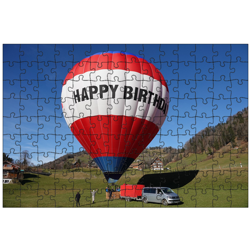 фото Магнитный пазл 27x18см."баллон, воздушный шар, летающий" на холодильник lotsprints