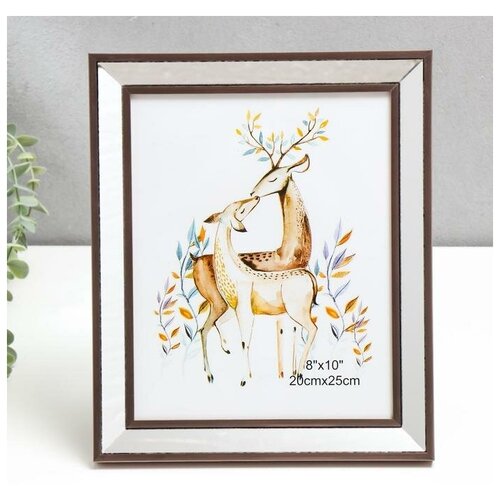 фото Фоторамка пластик 20х25 см "зеркало с тёмно серебряной обводкой" 30х25,3 см 5243973 сима-ленд