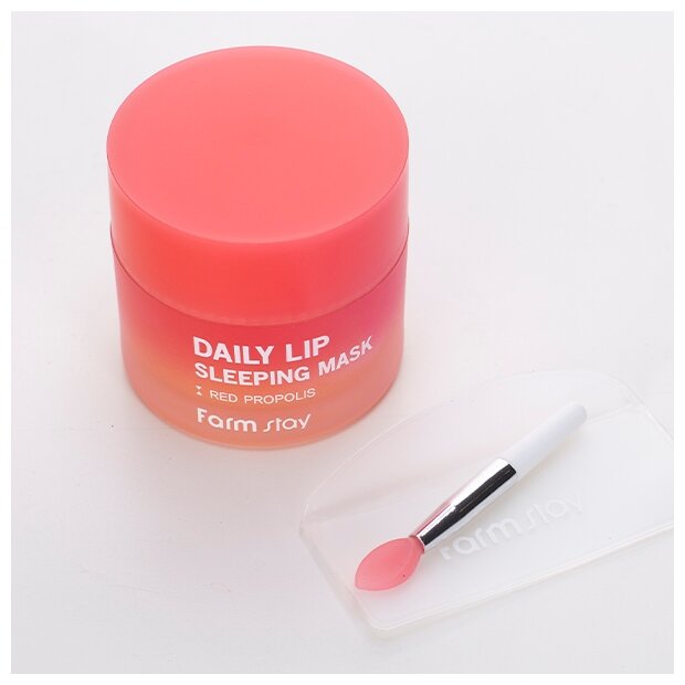 Маска ночная питательная для губ с прополисом FarmStay Daily Lip Sleeping Mask Red Propolis, 20гр - фото №3