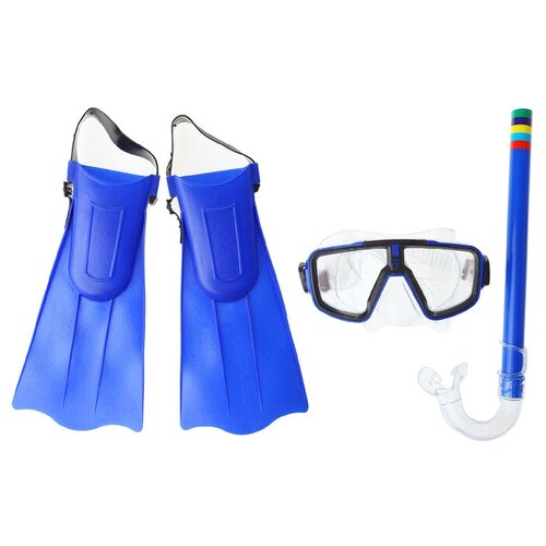 ONLITOP Набор для плавания детский, 3 предмета: маска, трубка, ласты безразмерные, в пакете, микс. 