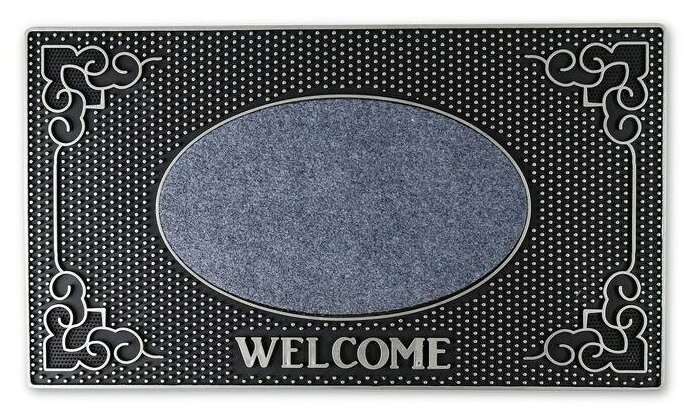Доляна Коврик придверный резиновый Доляна Welcome, 40×70 см, цвет микс - фотография № 2