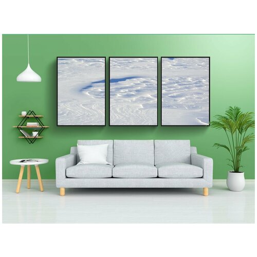 фото Набор модулных постеров для интерьера "снег, сугробы, зима" 60x90 см. в тубусе, без рамки lotsprints