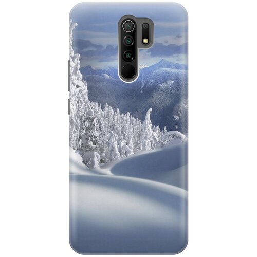фото Силиконовый чехол на xiaomi redmi 9 / сяоми редми 9 с принтом "заснеженный лес и горы gosso