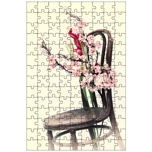 фото Магнитный пазл 27x18см."стул, цветы, стул и цветы" на холодильник lotsprints