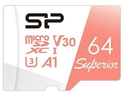 Флеш карта microSD 64GB Silicon Power Superior A1 microSDXC Class 10 UHS-I U3 100/80 Mb/s