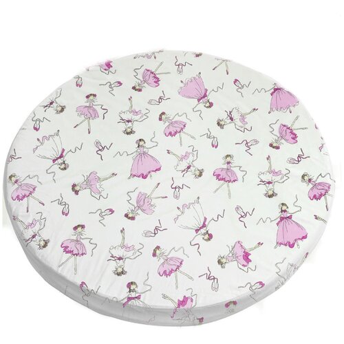 фото Простыня на резинке для круглой кровати розовые балерины,75х75 см, babygood, 100% хлопок, круглая простынь 1 шт