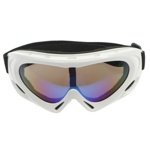 фото Очки для езды на мототехнике torso, с доп. вентиляцией, стекло с затемнением, белые qwen