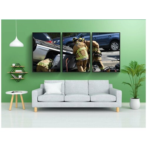 фото Набор модулных постеров для интерьера "несчастный случай, машина, спасать" 60x90 см. в тубусе, без рамки lotsprints