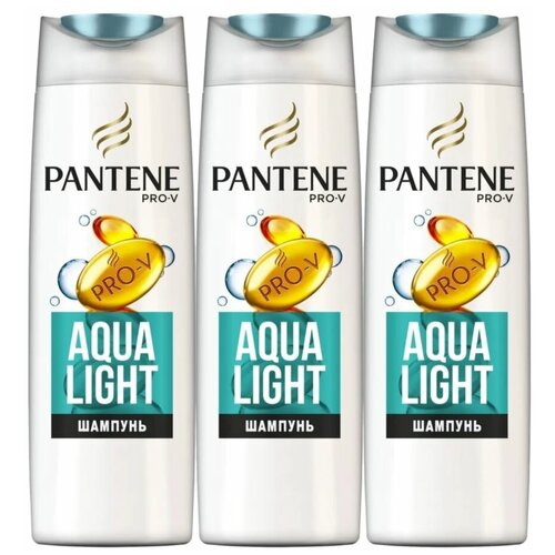 Pantene Шампунь Pro-V Aqua Легкий питание и укрепление, комплект: 3 упаковки