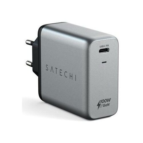 Сетевое зарядное устройство Satechi 100W USB-C PD Wall charger, 1xUSB Type-C (PD), Серый ST-UC100WSM-EU автомобильное зарядное устройство satechi 40w dual usb c car charger цвет серый космос