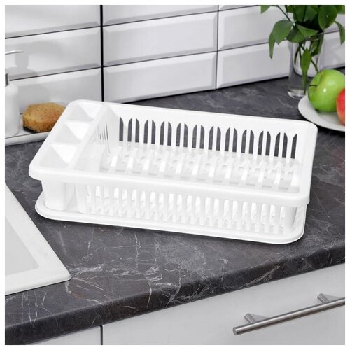 IDEA Сушилка для посуды, 42,5х27,5х9,5 см, цвет белый