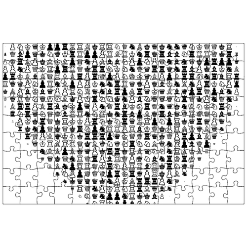 фото Магнитный пазл 27x18см."шахматы, сердце, любовь" на холодильник lotsprints