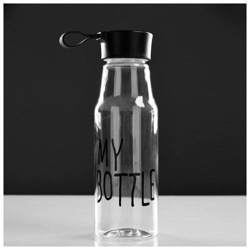 фото Бутылка для воды 450 мл, прозрачная, микс цветов и надписей, 6.5х21 см нет бренда