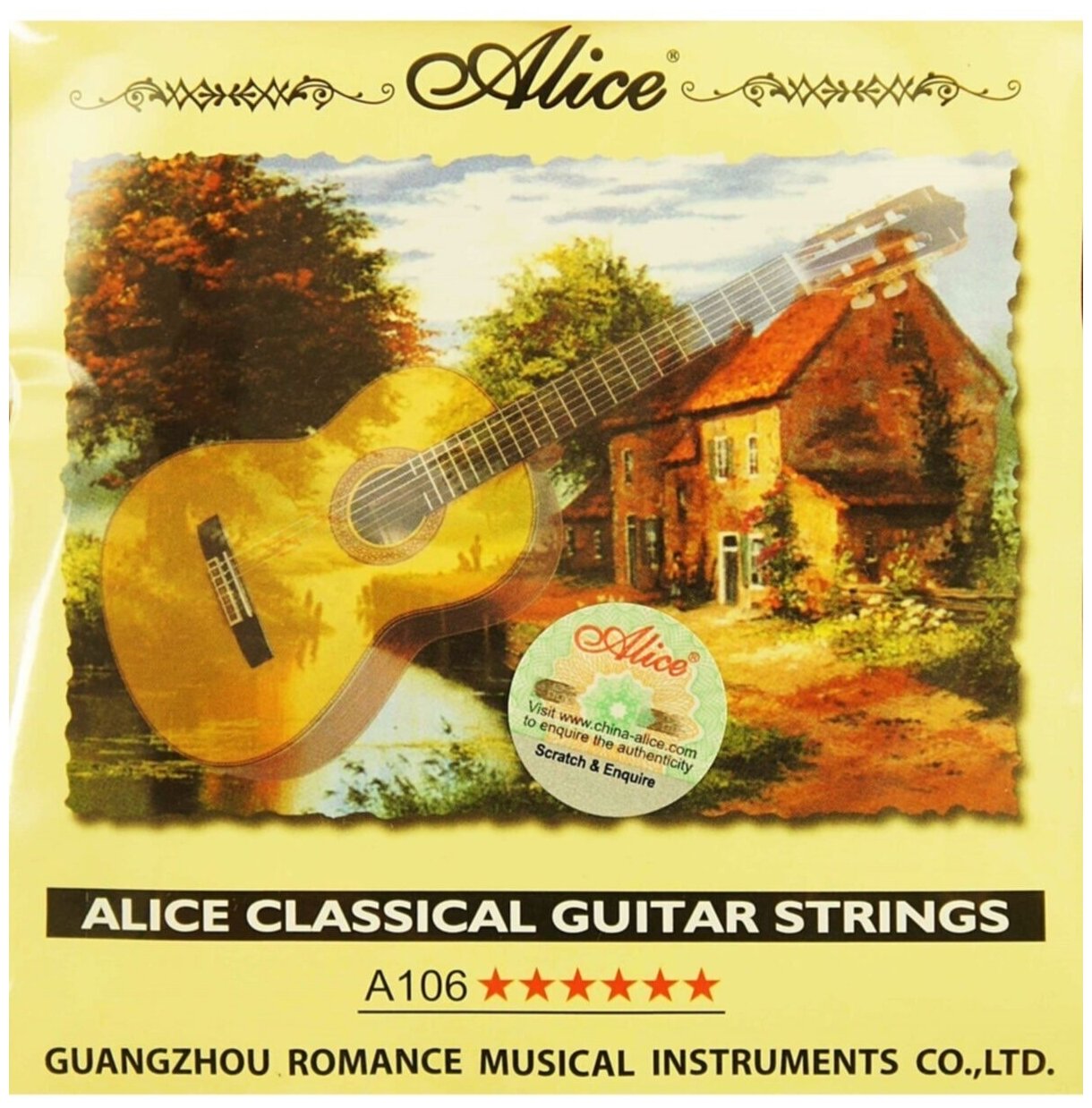 AC106-H Комплект струн для классической гитары, нейлон, посеребренная медь [20] Alice
