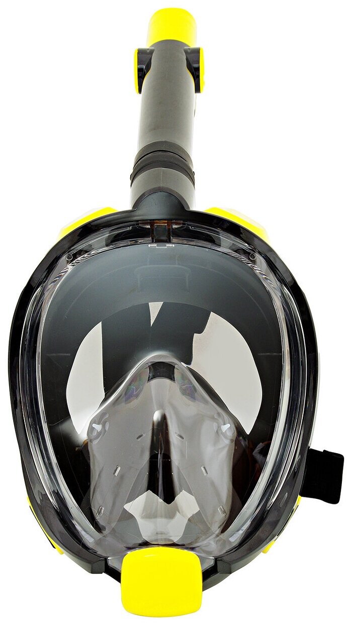 Полнолицевая маска для плавания (снорклинга) SARGAN Галактика Премиум цвет черный/желтый (S-M)