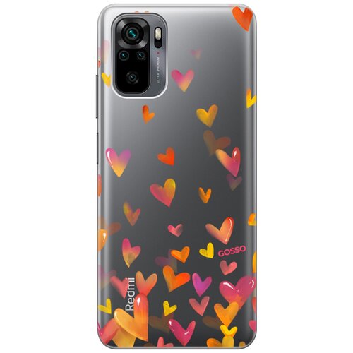 фото Ультратонкий силиконовый чехол-накладка для xiaomi redmi note 10 с 3d принтом "flying hearts" gosso