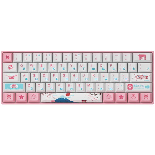 Игровая механическая клавиатура AKKO 3061 World Tour Tokyo R2 (Rus), CS Jelly Pink