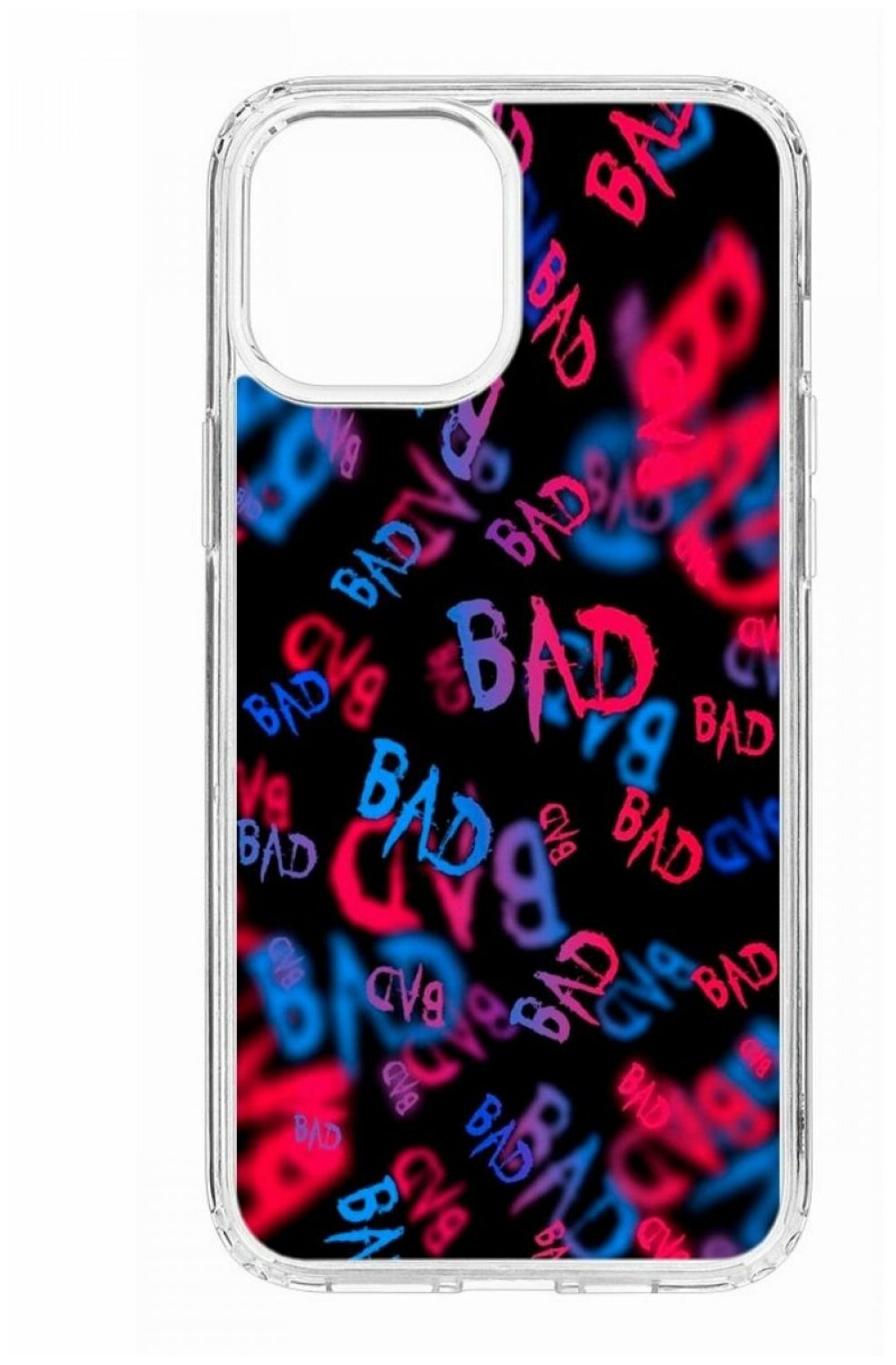 Чехол для iPhone 12 Pro Max Kruche Print MagSafe Bad,прозрачная накладка с защитой камеры,с рисунком,противоударный силиконовый бампер с принтом