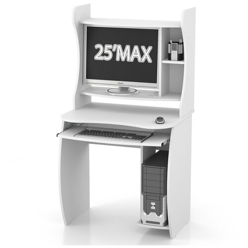 фото Компьютерный стол кс-6 бекас с надстройкой кн-6 белый ная