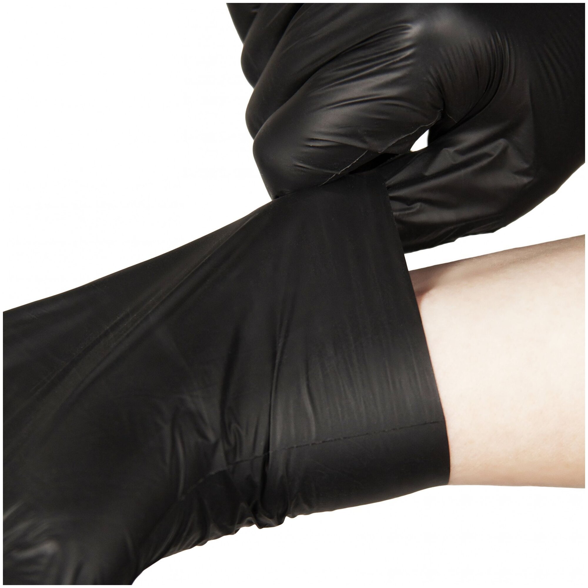 Перчатки EleGreen TPE Gloves, 50 пар, размер L, цвет черный - фотография № 4