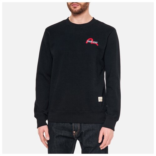 фото Мужская толстовка evisu heritage daruma denim applique чёрный , размер l