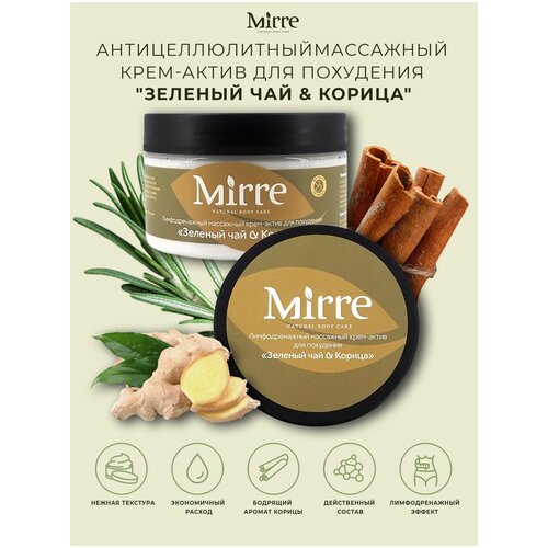 Антицеллюлитный лимфодренажный массажный крем для тела MIRRE 