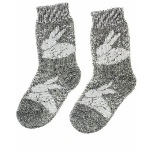 фото Теплые носки детские, шерстяные, для девочки, из овечьей шерсти, вязаные, зимние, теплые, для мальчика, размер 29-31 снежно