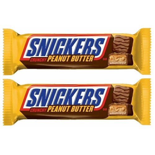 фото Шоколадный батончик snickers crunchy peanut butter (хрустящий арахис) (2 шт. по 50,5 гр.)