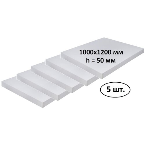 Пенополистирол ППС 50x1000x1200 мм (5 листов) ячеистая вспененная пластмасса, обеспечивает теплоизоляцию, поглощает воздушные и конструкционные шумы