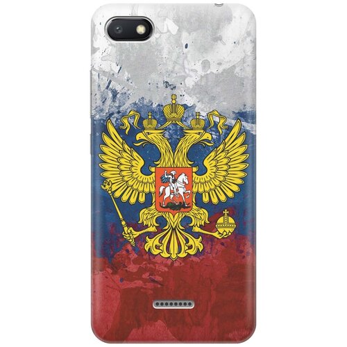 фото Gosso ультратонкий силиконовый чехол-накладка для xiaomi redmi 6a с принтом "герб и флаг рф"