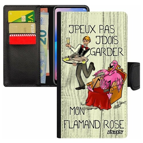 фото Чехол- книжка на мобильный iphone 7, "не могу - у меня фламинго!" повод пародия utaupia