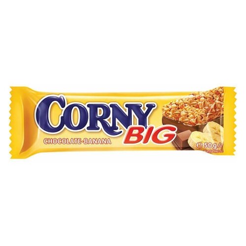 фото Батончик-мюсли "corny big" (корни биг), злаковый c бананом и молочным шоколадом, 50 г, бзк002