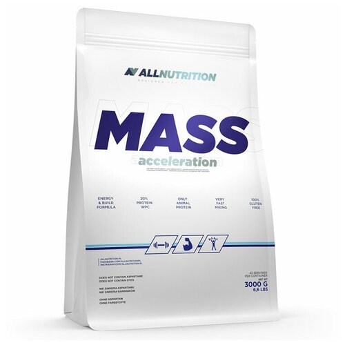 Гейнер ALLNUTRITION Mass Acceleration, вкус: ваниль, 3000 г гейнер qnt 3000 muscle mass 1300 г ваниль