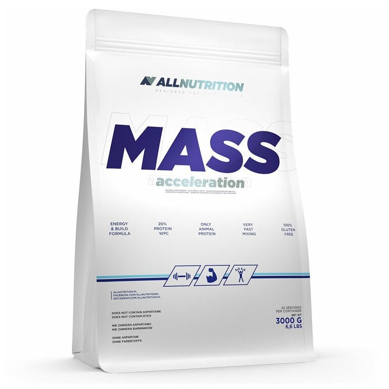 Гейнер All Nutrition Mass Acceleration ваниль 3000 гр