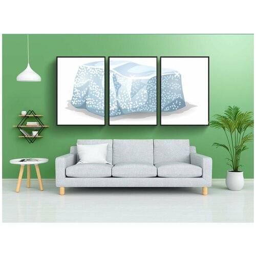 фото Набор модулных постеров для интерьера "лед, замороженный, блок" 60x90 см. в тубусе, без рамки lotsprints