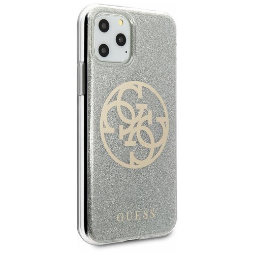 Чехол Guess 4G Circle Logo Hard Glitter для iPhone 11 Pro Max, серый