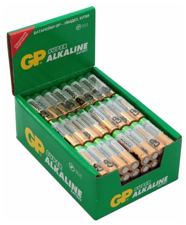 Батарейки GP Super AAA/LR03/24A алкалиновая 96шт/уп, 4шт/бл