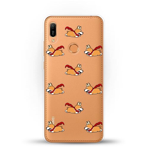 фото Силиконовый чехол корги с шарфом на huawei y6 (2019) andy & paul