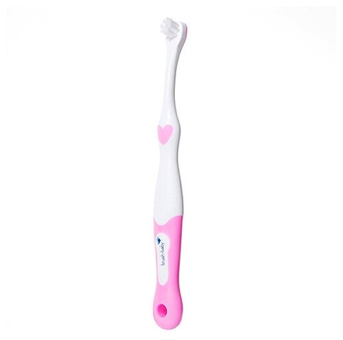 Brush-Baby FirstBrush зубная щетка, 0-18 мес, розовая
