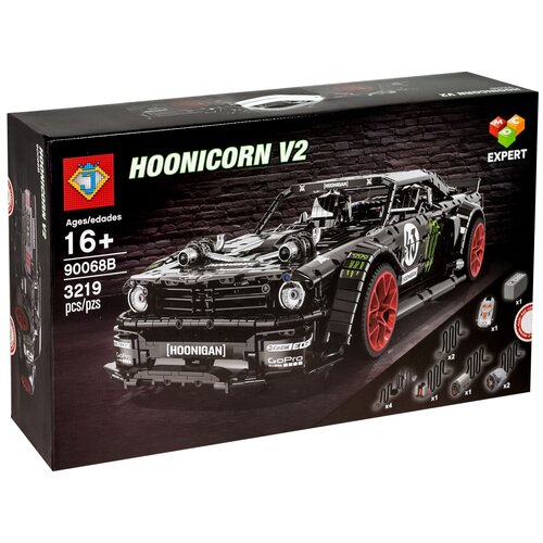 конструктор техник ford mustang hoonicorn v2 форд мустанг 3219 деталей д у Конструктор J Форд Мустанг Hoonicorn V2 на радиоуправлении 90068B