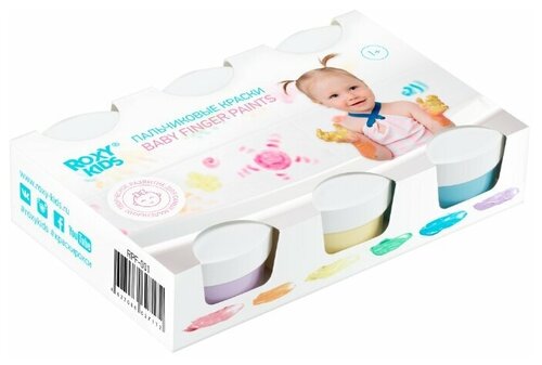 ROXY-KIDS Набор пальчиковых красок  (RPF-001), 60 мл, 6 цв., разноцветный