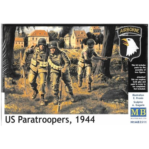 Master Box Сборная модель Американские парашютисты 1944 г, 1/35 master box сборная модель вот тебе еще одна граната клекочущие орлы 101 я воздушно десантная дивизия европа 1944 1945г 1 35