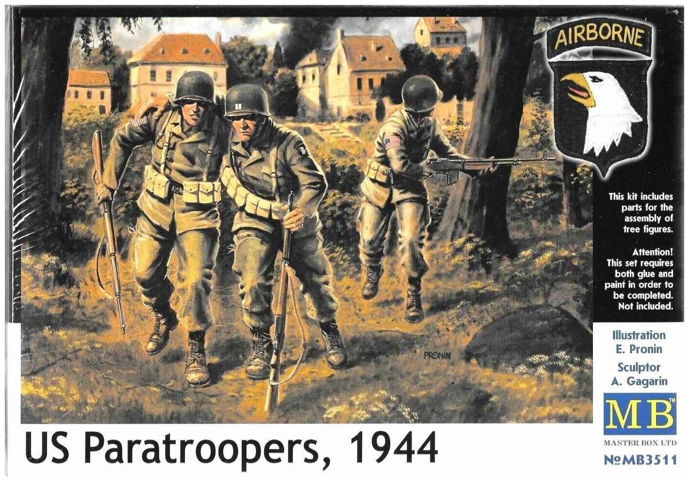 Master Box Сборная модель Американские парашютисты 1944 г 1/35