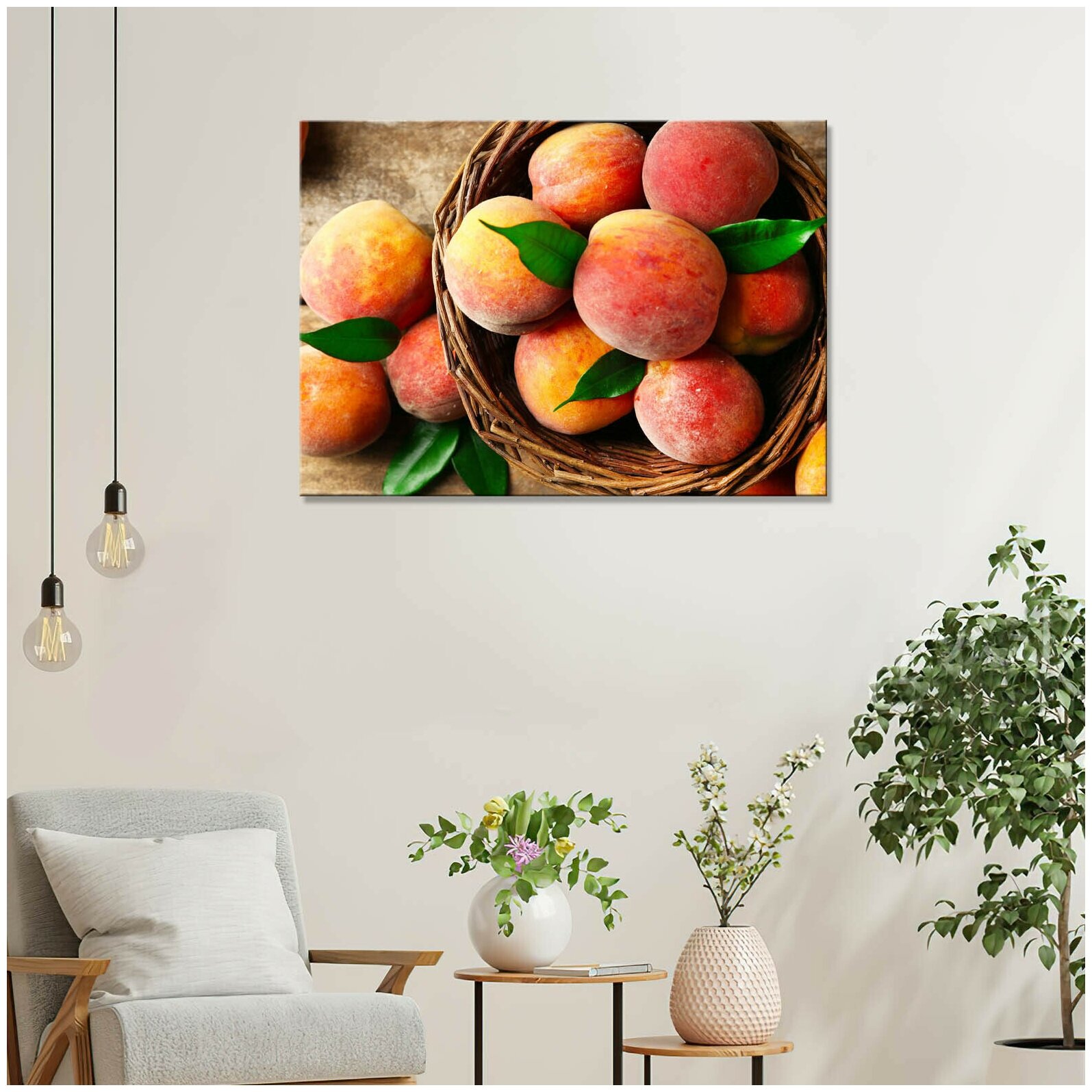Интерьерная картина на холсте - Красивые персики 40х60