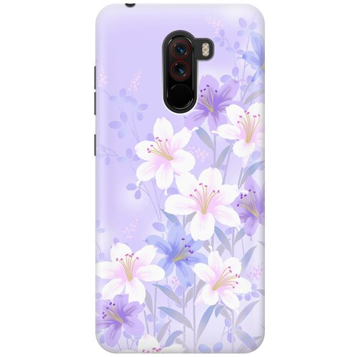 фото Силиконовый чехол на xiaomi pocophone f1 / сяоми покофон ф1 с принтом "лилии на фиолетовом gosso
